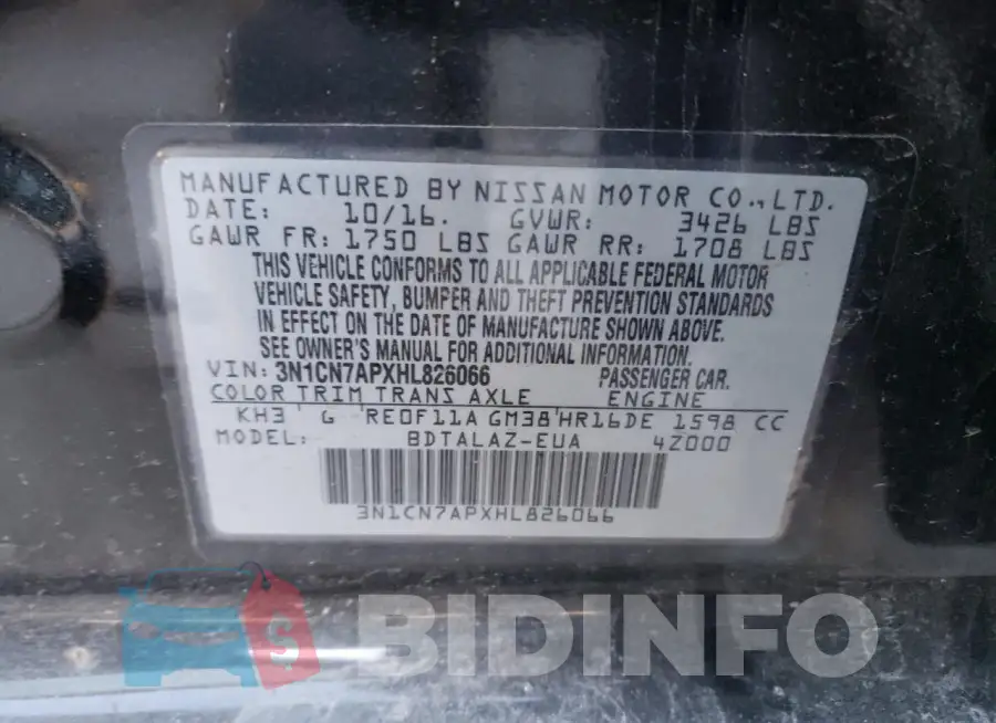 3N1CN7APXHL826066 Photo# 13
