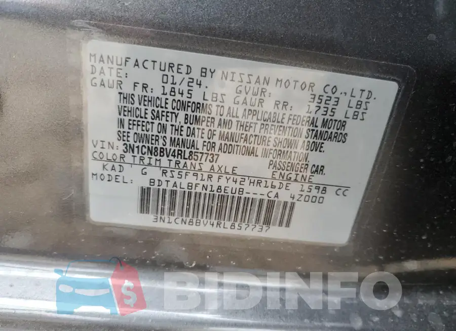 3N1CN8BV4RL857737 Photo# 12