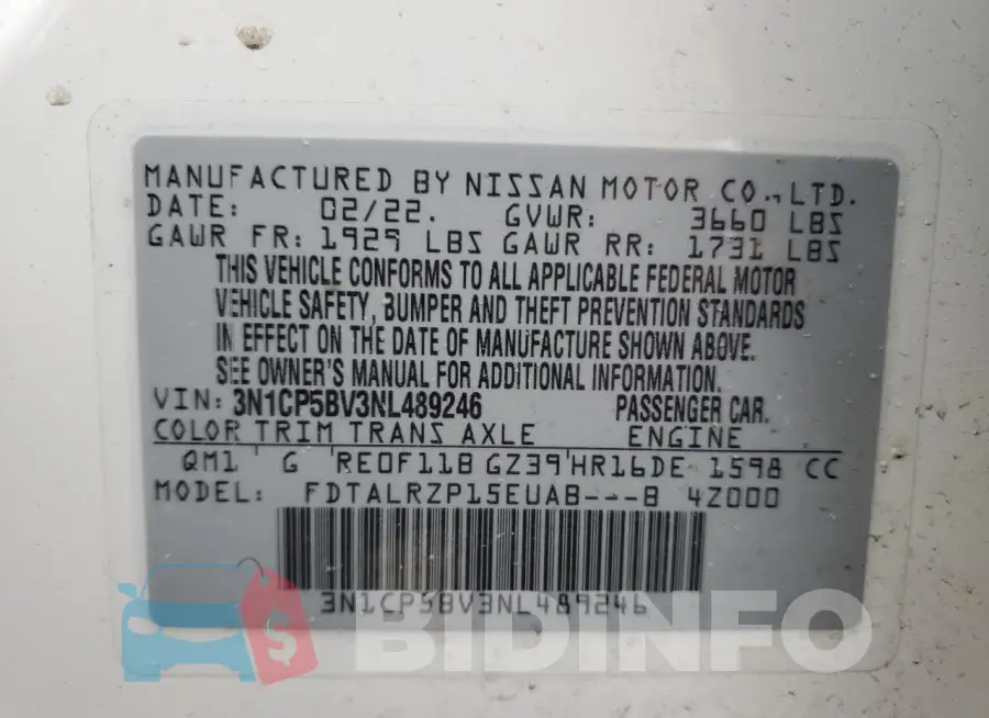 3N1CP5BV3NL489246 Photo# 12