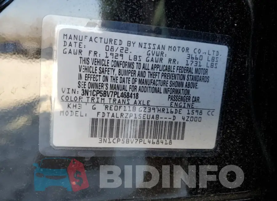 3N1CP5BV7PL468418 Photo# 13