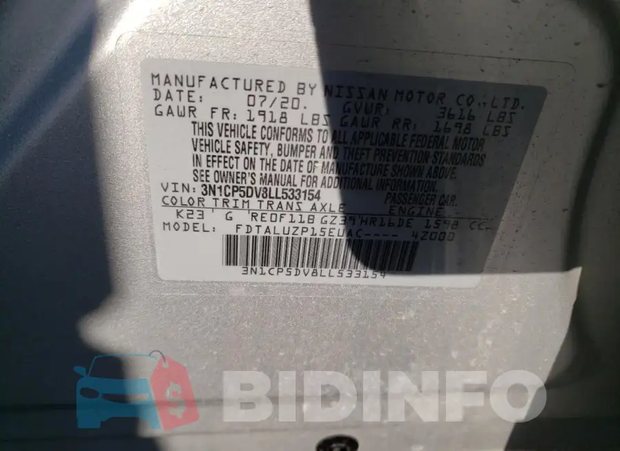 3N1CP5DV8LL533154 Photo# 14