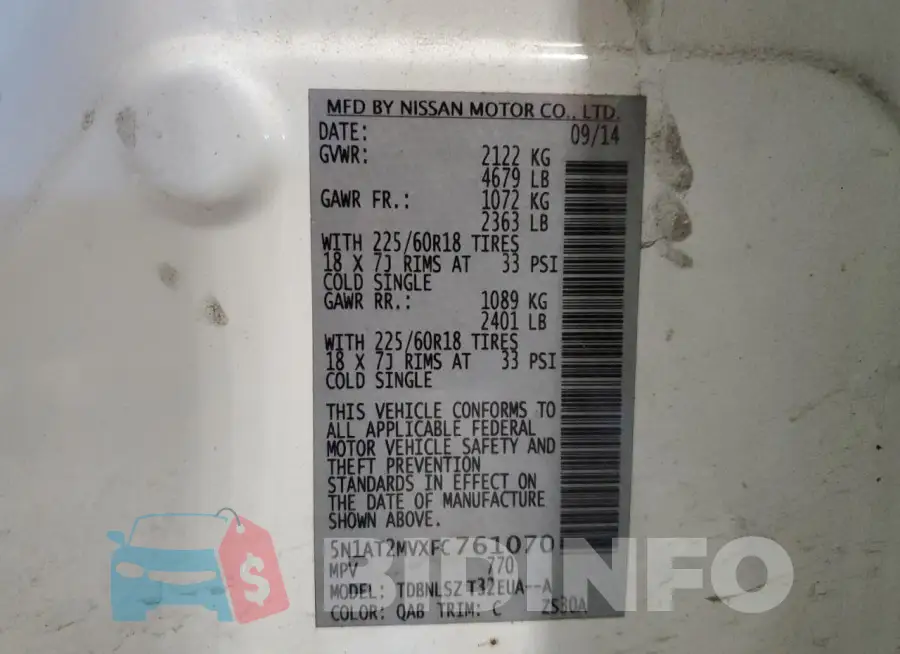 5N1AT2MVXFC761070 Photo# 12