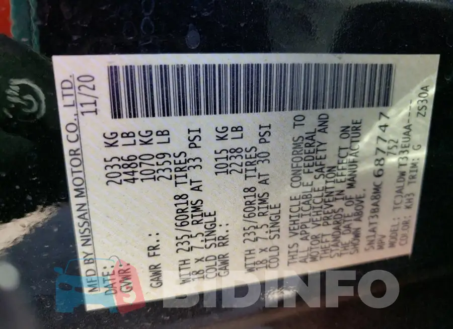 5N1AT3BA8MC687747 Photo# 12