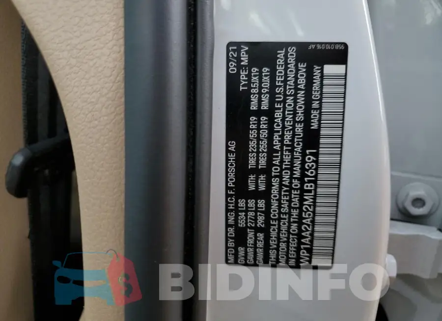 WP1AA2A52MLB16391 Photo# 13