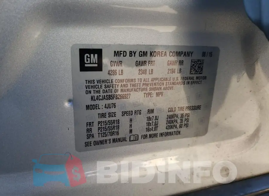 KL4CJASB5FB266927 Photo# 14