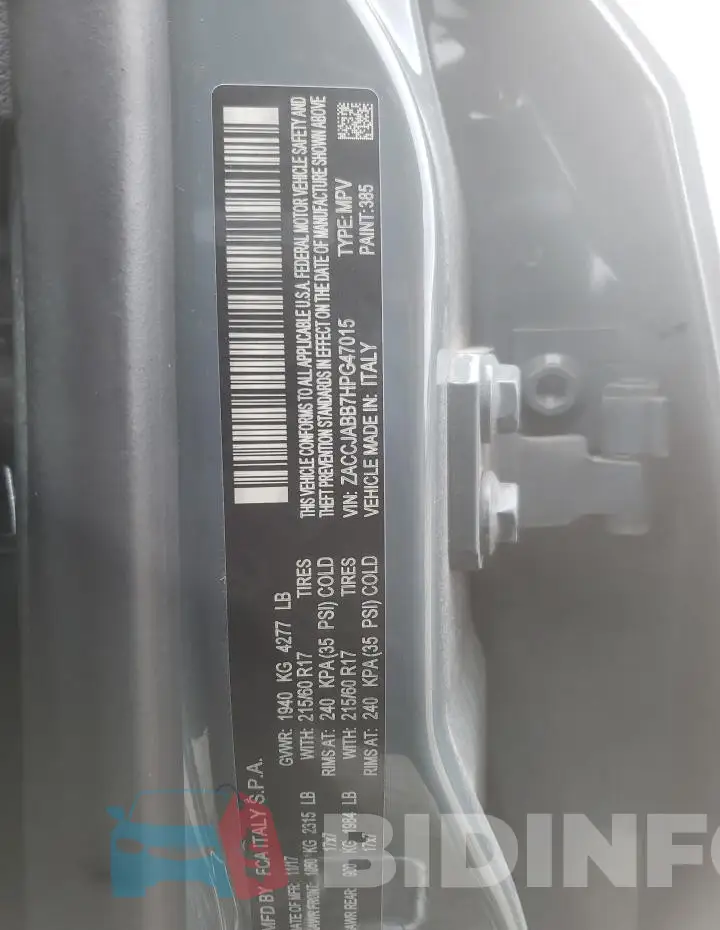 ZACCJABB7HPG47015 Photo# 13