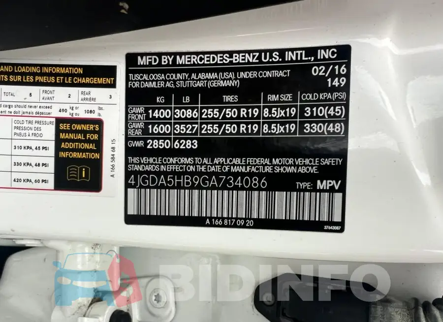 4JGDA5HB9GA734086 Photo# 10
