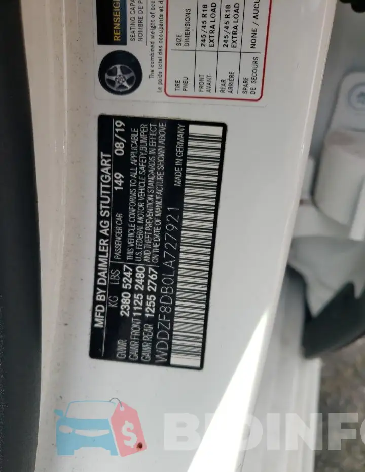 WDDZF8DB0LA727921 Photo# 12