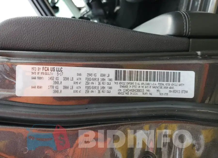 1C4RDHAG8HC898315 Photo# 13