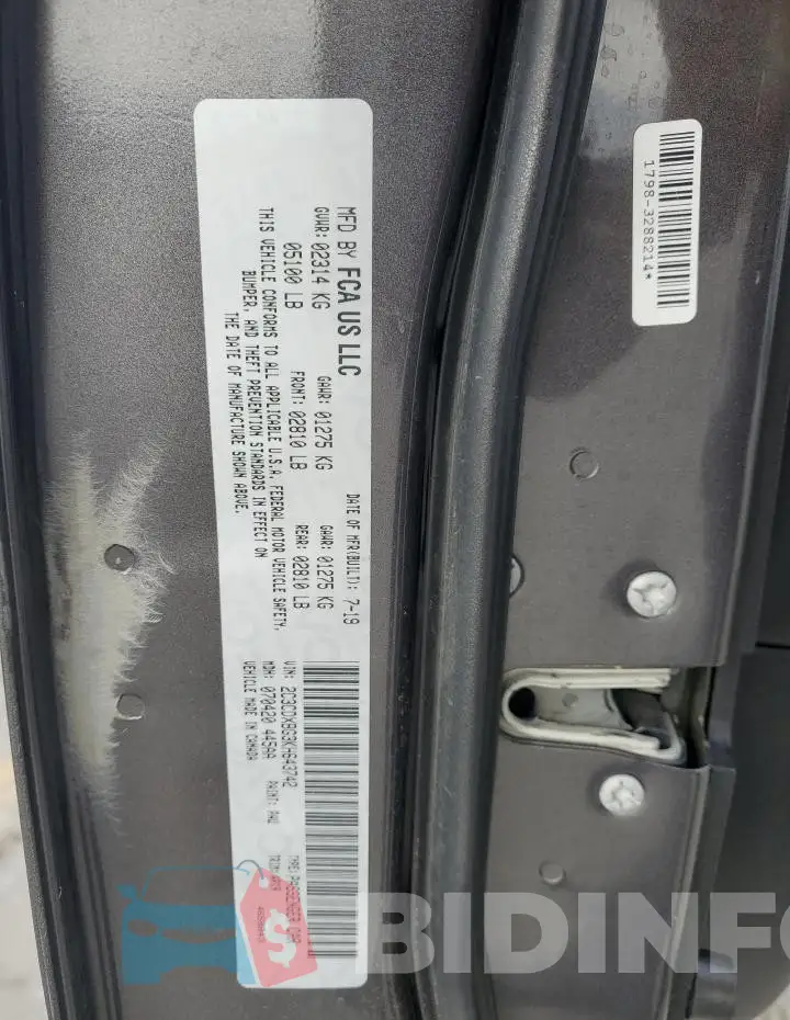 2C3CDXBG3KH643742 Photo# 12