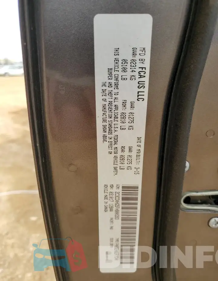 2C3CDXHG5FH800393 Photo# 13