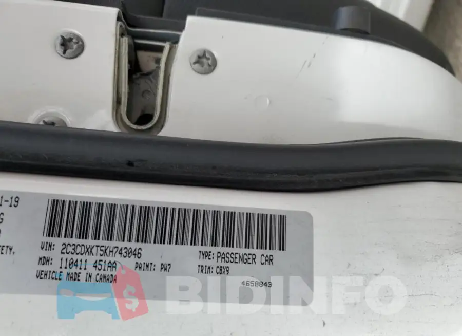 2C3CDXKT5KH743046 Photo# 13