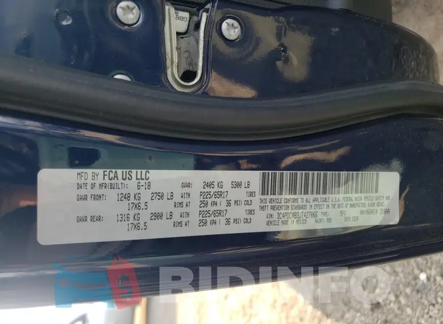 3C4PDCAB3JT427066 Photo# 10