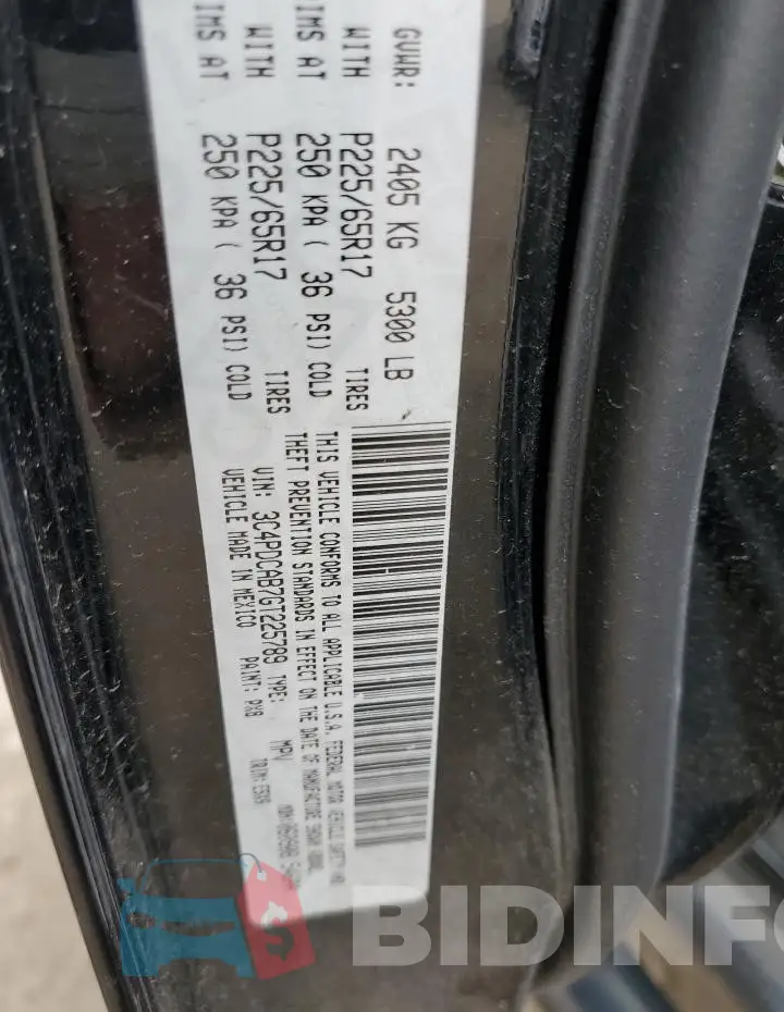 3C4PDCAB7GT225789 Photo# 13