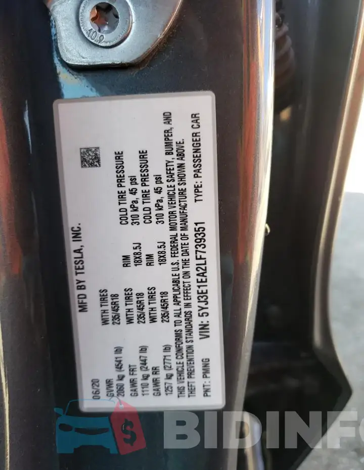 5YJ3E1EA2LF739351 Photo# 14