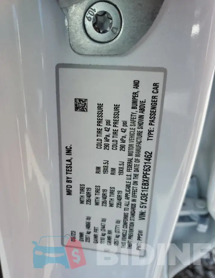5YJ3E1EBXPF631462 Photo# 12