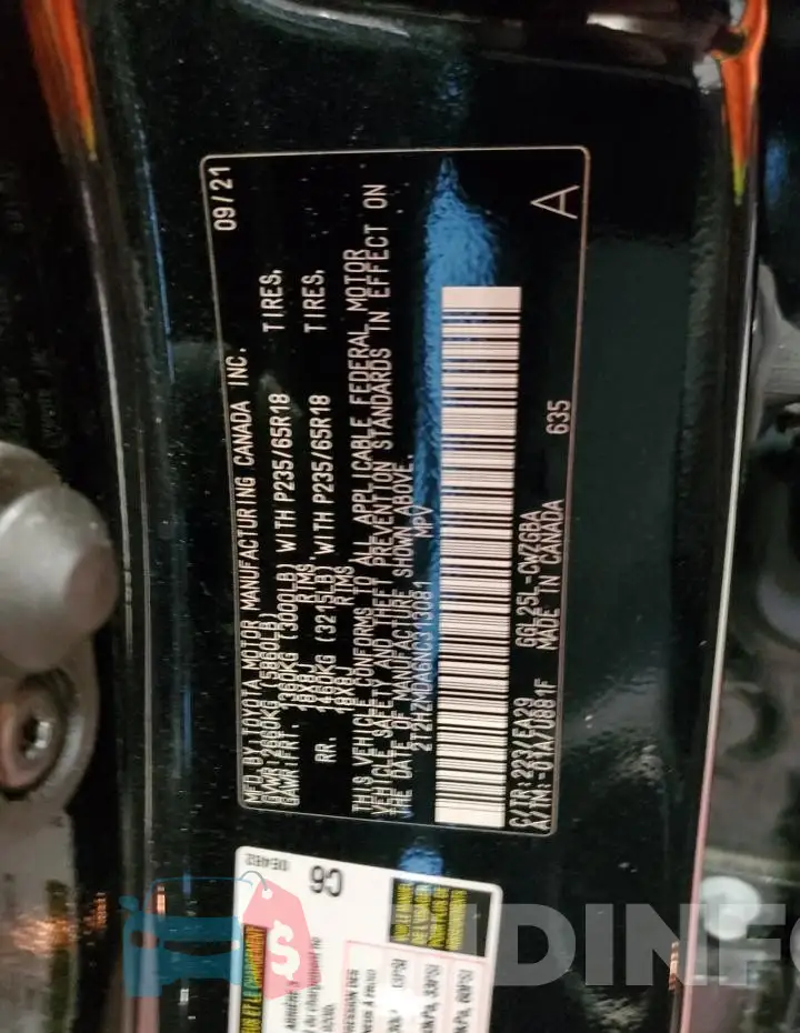 2T2H7MDA6NC313081 Photo# 14