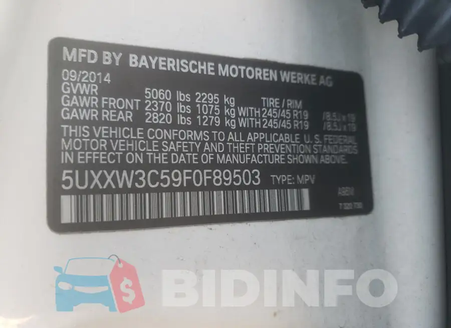 5UXXW3C59F0F89503 Photo# 12
