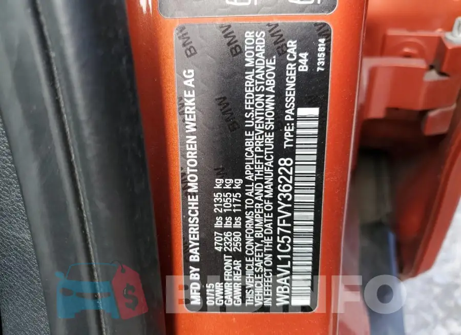 WBAVL1C57FVY36228 Photo# 13