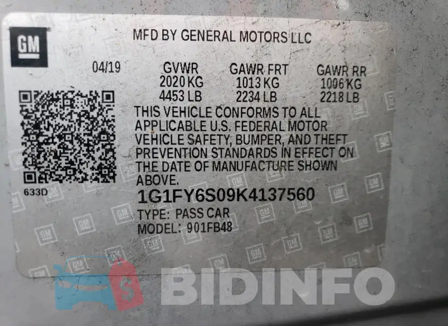 1G1FY6S09K4137560 Photo# 12