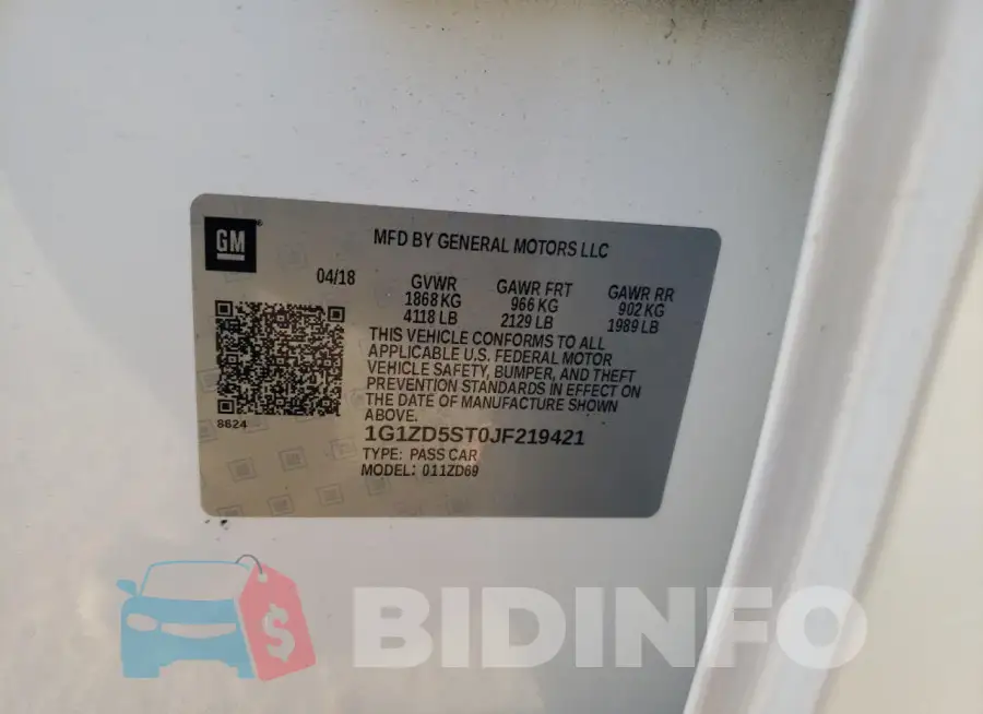 1G1ZD5ST0JF219421 Photo# 12
