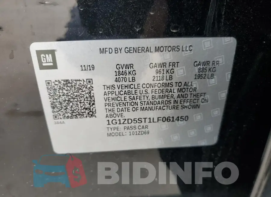 1G1ZD5ST1LF061450 Photo# 12
