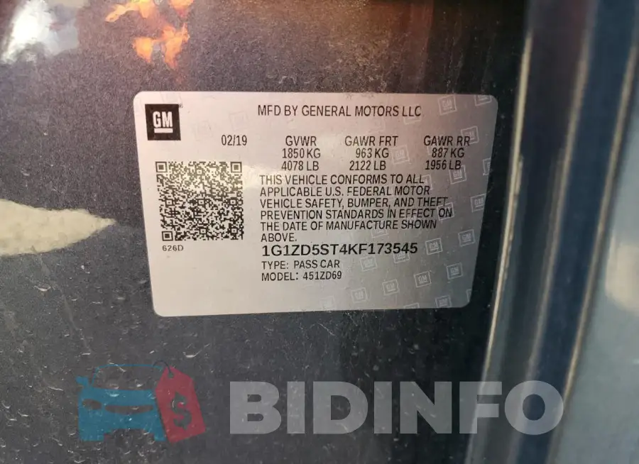 1G1ZD5ST4KF173545 Photo# 12