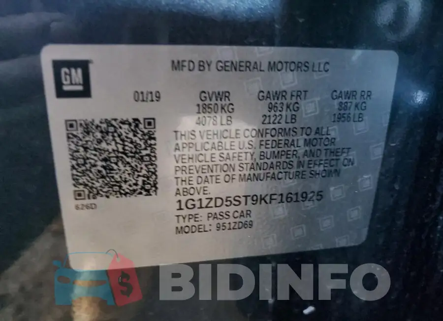 1G1ZD5ST9KF161925 Photo# 12