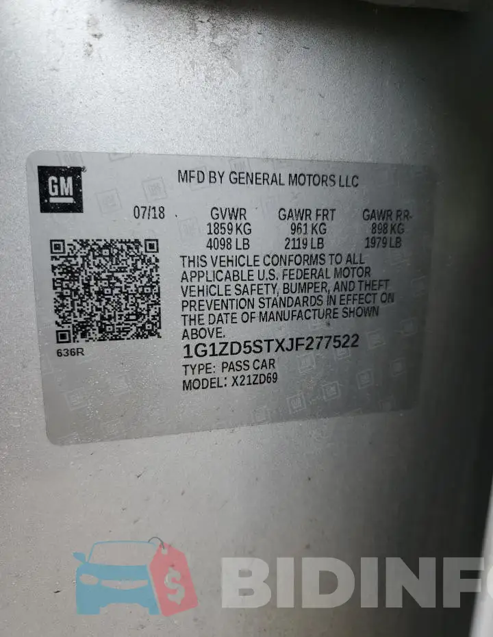 1G1ZD5STXJF277522 Photo# 12