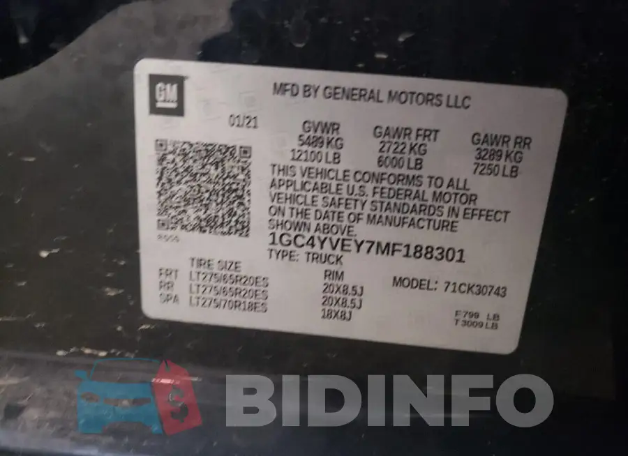 1GC4YVEY7MF188301 Photo# 12