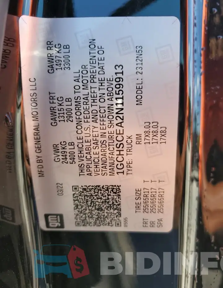 1GCHSCEA2N1159913 Photo# 12