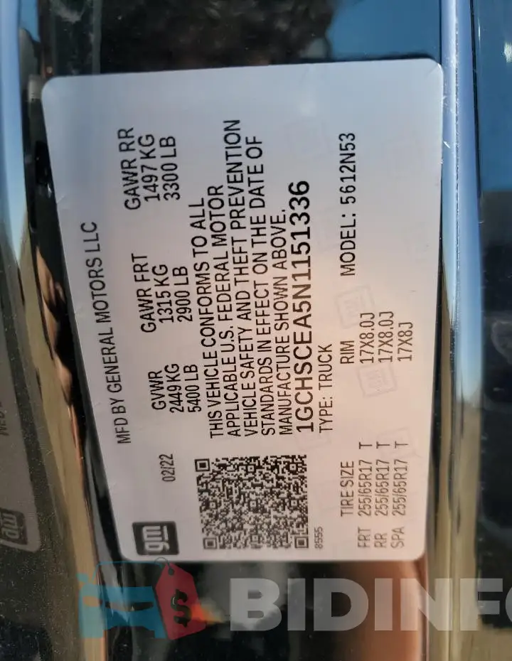 1GCHSCEA5N1151336 Photo# 13