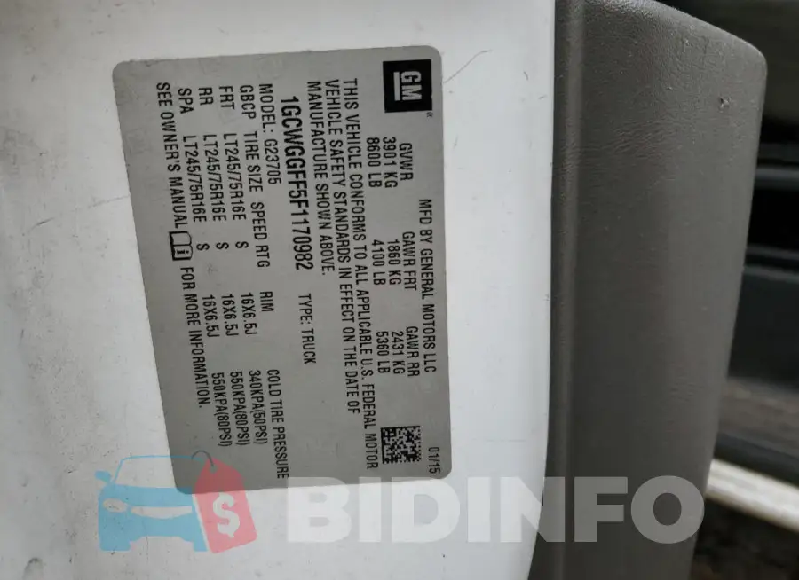 1GCWGGFF5F1170982 Photo# 12