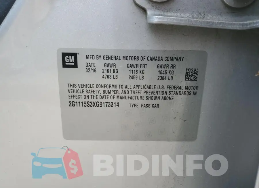 2G1115S3XG9173314 Photo# 13