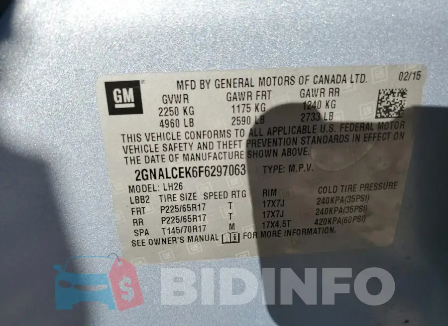 2GNALCEK6F6297063 Photo# 12