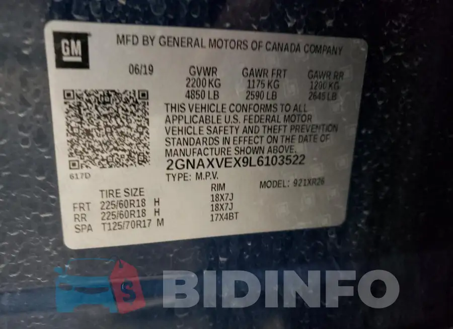 2GNAXVEX9L6103522 Photo# 13