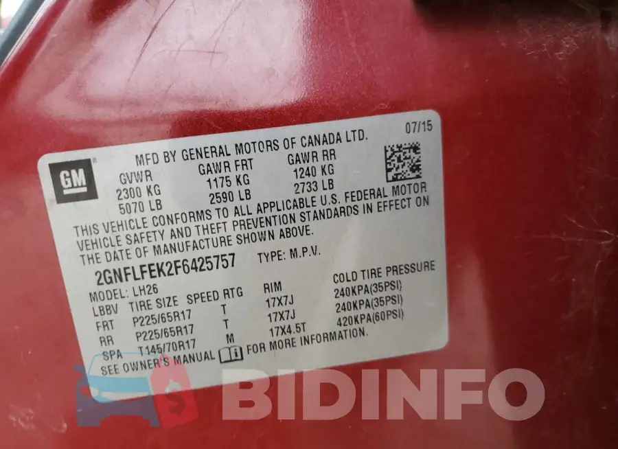 2GNFLFEK2F6425757 Photo# 12