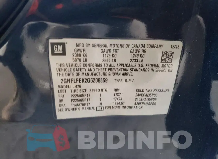 2GNFLFEK2G6208369 Photo# 12