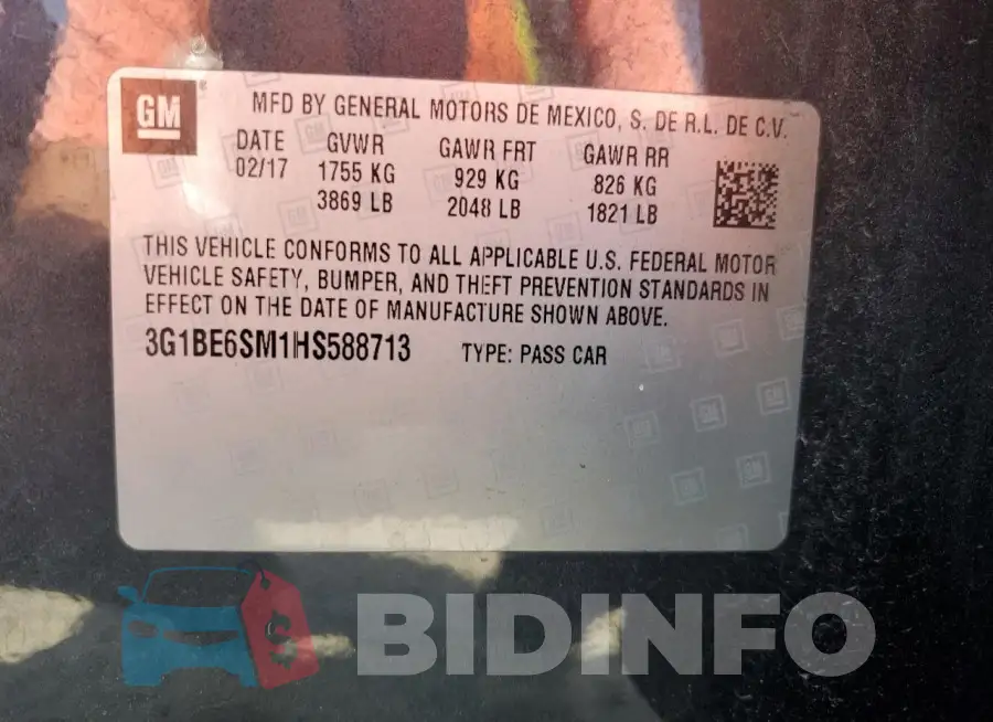 3G1BE6SM1HS588713 Photo# 12