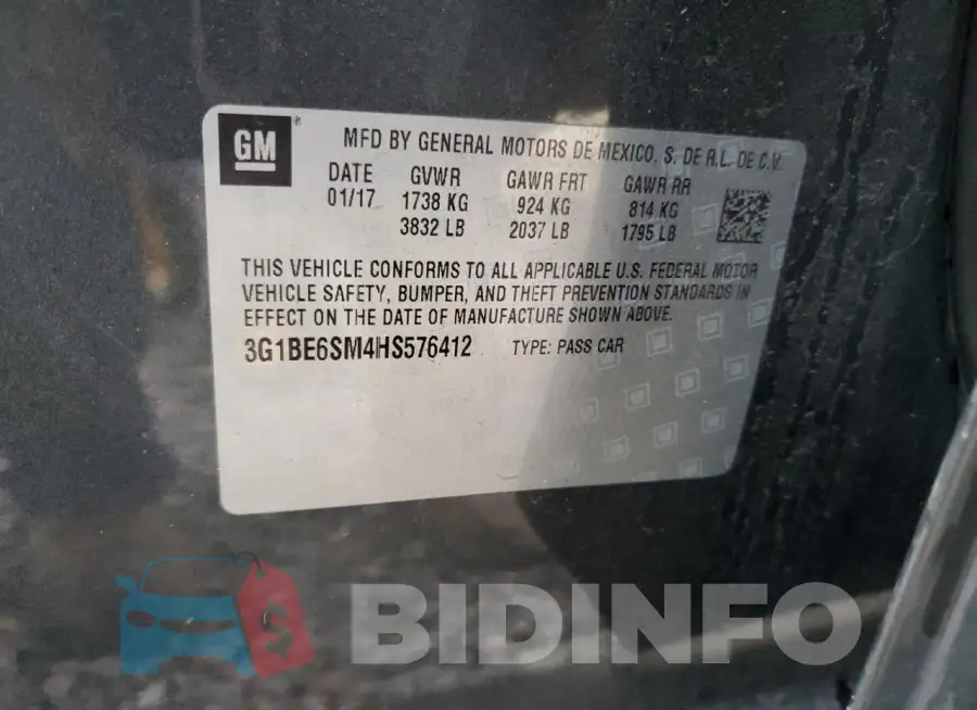 3G1BE6SM4HS576412 Photo# 12