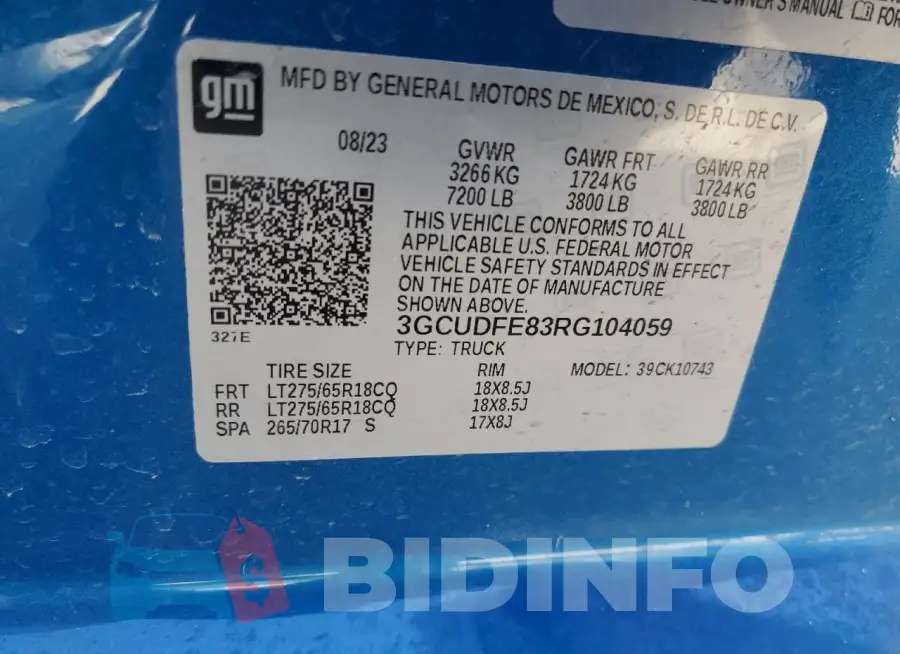 3GCUDFE83RG104059 Photo# 12