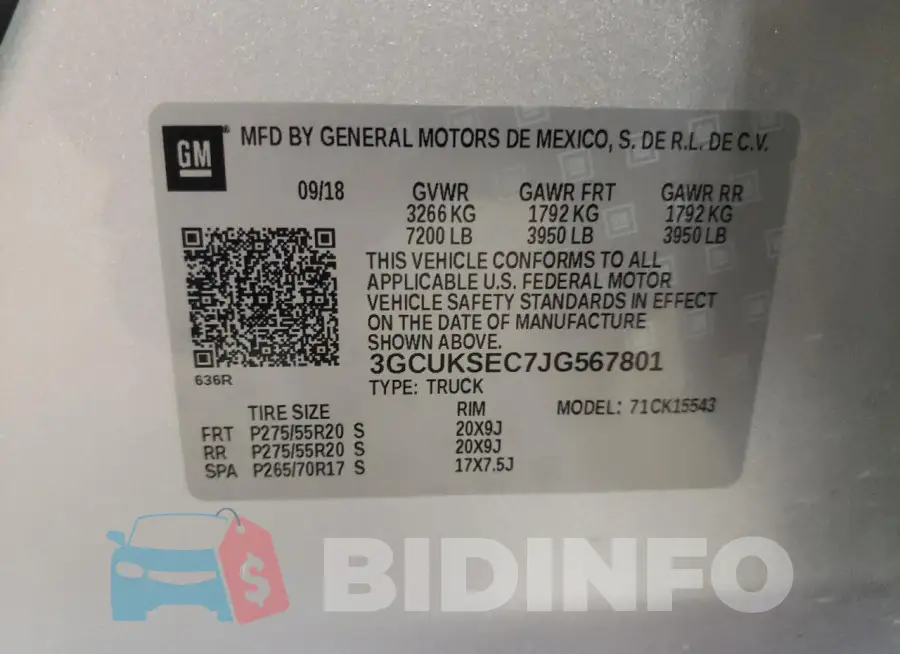 3GCUKSEC7JG567801 Photo# 12