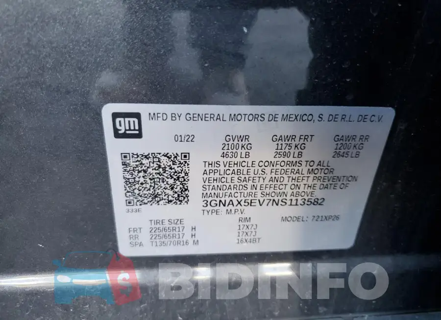 3GNAX5EV7NS113582 Photo# 13