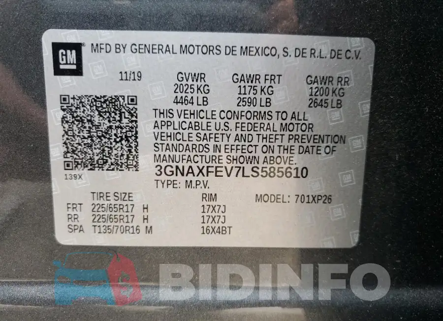 3GNAXFEV7LS585610 Photo# 13