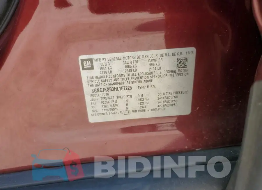 3GNCJKSB3HL157225 Photo# 12