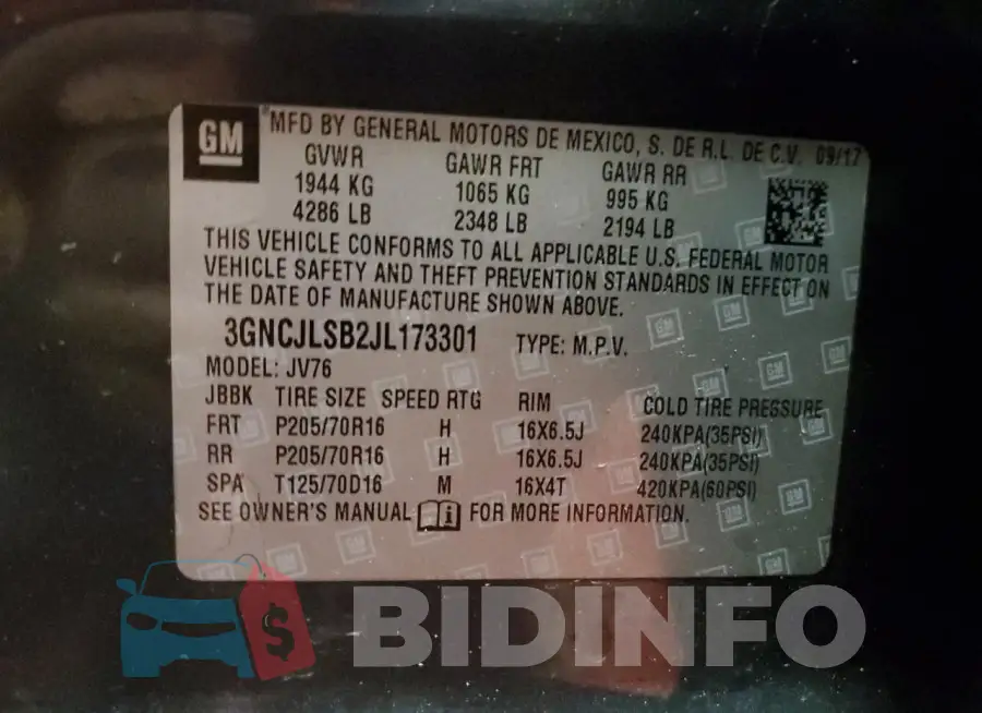 3GNCJLSB2JL173301 Photo# 13
