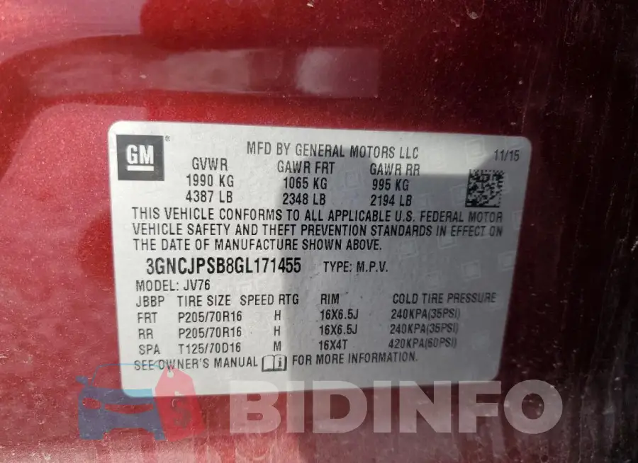 3GNCJPSB8GL171455 Photo# 13