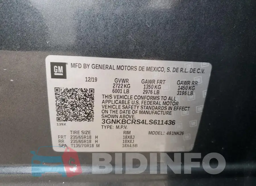 3GNKBCRS4LS611436 Photo# 13