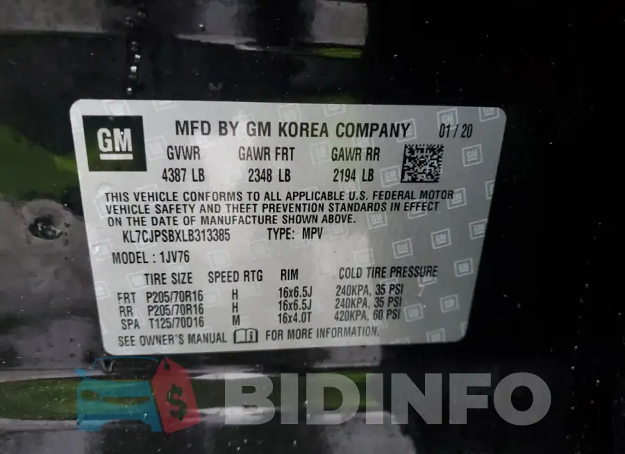KL7CJPSBXLB313385 Photo# 12