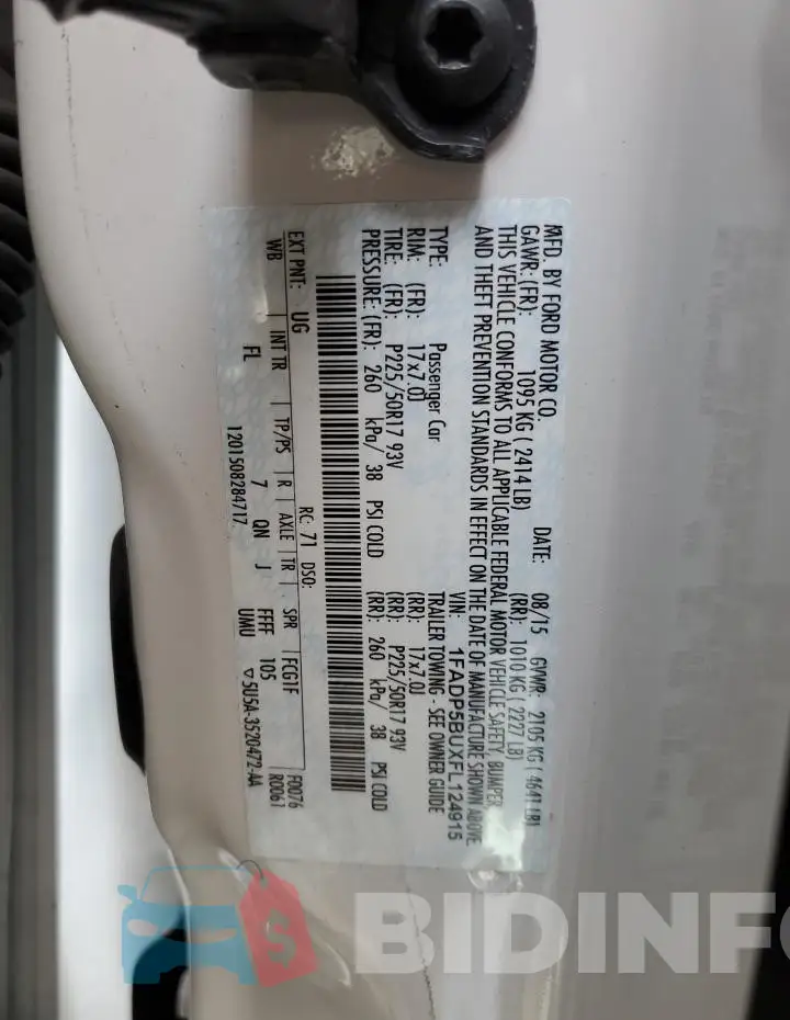 1FADP5BUXFL124915 Photo# 13